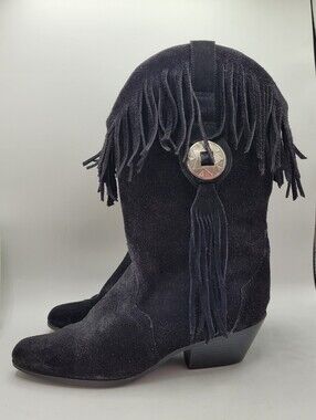 Silver Star Collection Houston leather fringe boots size 9